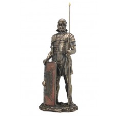 Roman Soldier with Javelin And Shield Statue Sculpture Figurine 14" Tall 6944197122487  201880141851